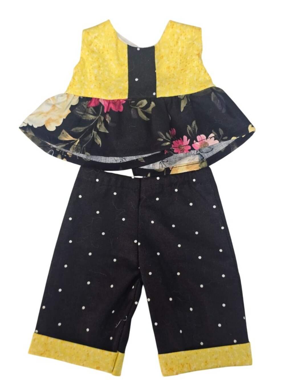 Brand New Handmade 18" Doll Clothes Yellow Black Pant Suit